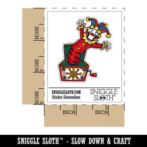 Water Bottle Sticker Set Jack-In-The-Box Circus Clown Toy Cute Waterproof Vinyl Stickers Pack Decal, Skateboard, Laptop, Car, Window, Bumper - 5 Pack