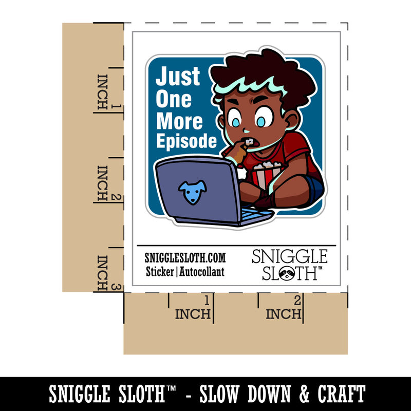 Water Bottle Sticker Set Just One More Episode Streaming Videos Shows Cute Waterproof Vinyl Stickers Pack Decal, Skateboard, Laptop, Car, Window, Bumper - 5 Pack