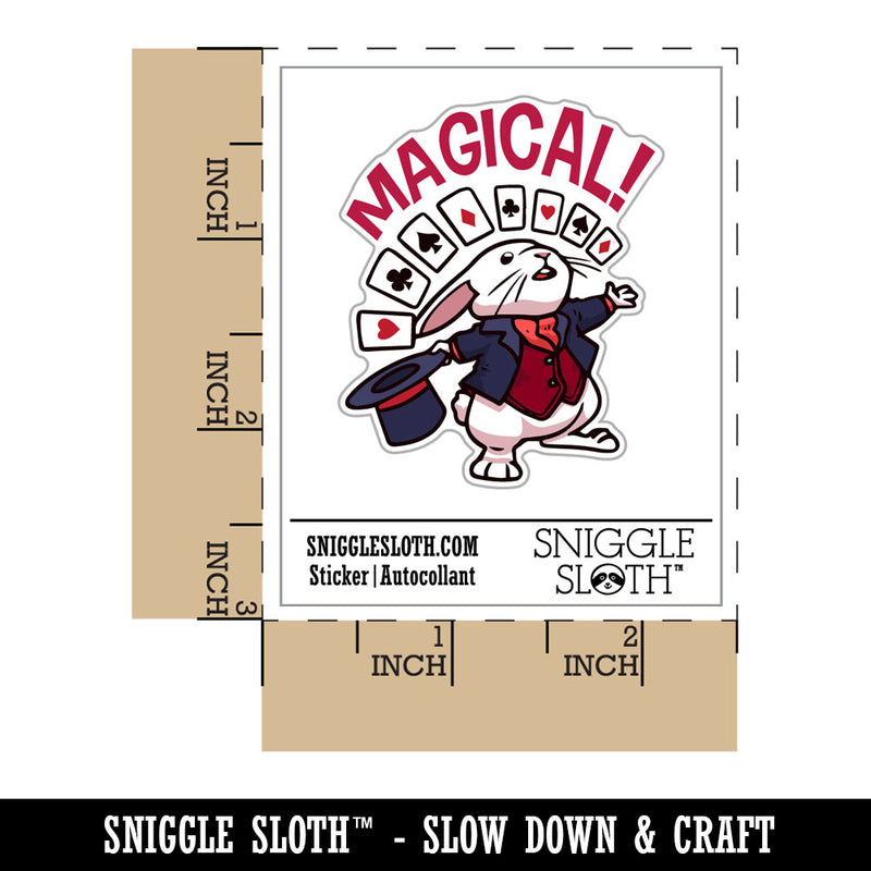 Water Bottle Sticker Set Magical Magician Bunny Rabbit Cards Cute Waterproof Vinyl Stickers Pack Decal, Skateboard, Laptop, Car, Window, Bumper - 5 Pack