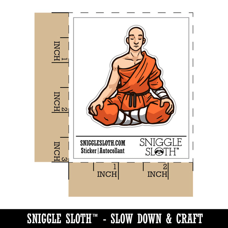 Water Bottle Sticker Set Meditating Shao Lin Monk Robes Man Cute Waterproof Vinyl Stickers Pack Decal, Skateboard, Laptop, Car, Window, Bumper - 5 Pack