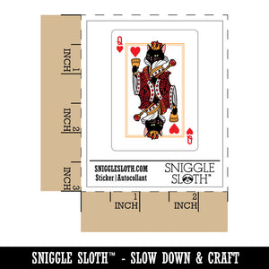 Water Bottle Sticker Set Queen of Hearts Cat Cute Playing Card Poker Cute Waterproof Vinyl Stickers Pack Decal, Skateboard, Laptop, Car, Window, Bumper - 5 Pack