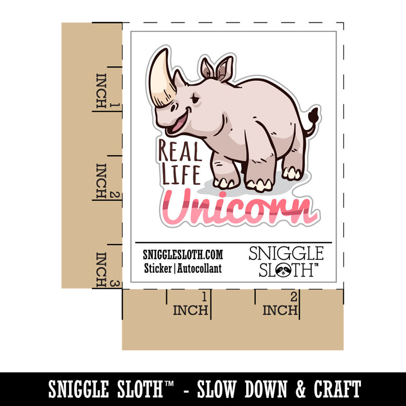 Water Bottle Sticker Set Rhino Rhinoceros Real life Unicorn Cute Waterproof Vinyl Stickers Pack Decal, Skateboard, Laptop, Car, Window, Bumper - 5 Pack
