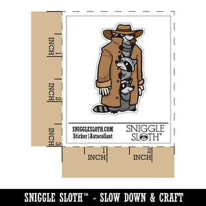 Water Bottle Sticker Set Three Raccoons In a Trench Coat Funny Cute Waterproof Vinyl Stickers Pack Decal, Skateboard, Laptop, Car, Window, Bumper - 5 Pack
