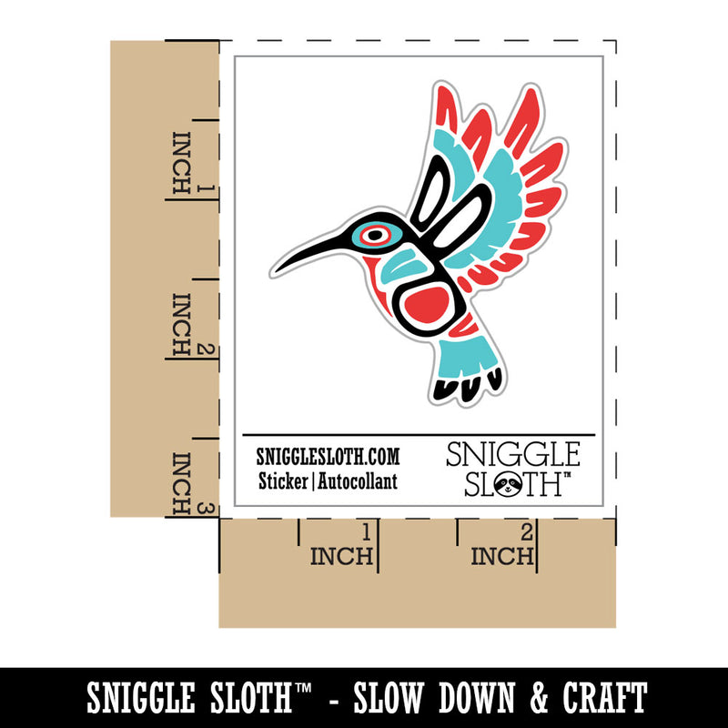 Water Bottle Sticker Set Native American Tribal Hummingbird Totem Cute Waterproof Vinyl Stickers Pack Decal, Skateboard, Laptop, Car, Window, Bumper - 5 Pack