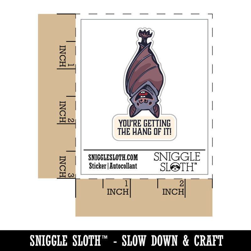 Water Bottle Sticker Set You're Getting The Hang Of It Bat Cute Waterproof Vinyl Stickers Pack Decal, Skateboard, Laptop, Car, Window, Bumper - 5 Pack