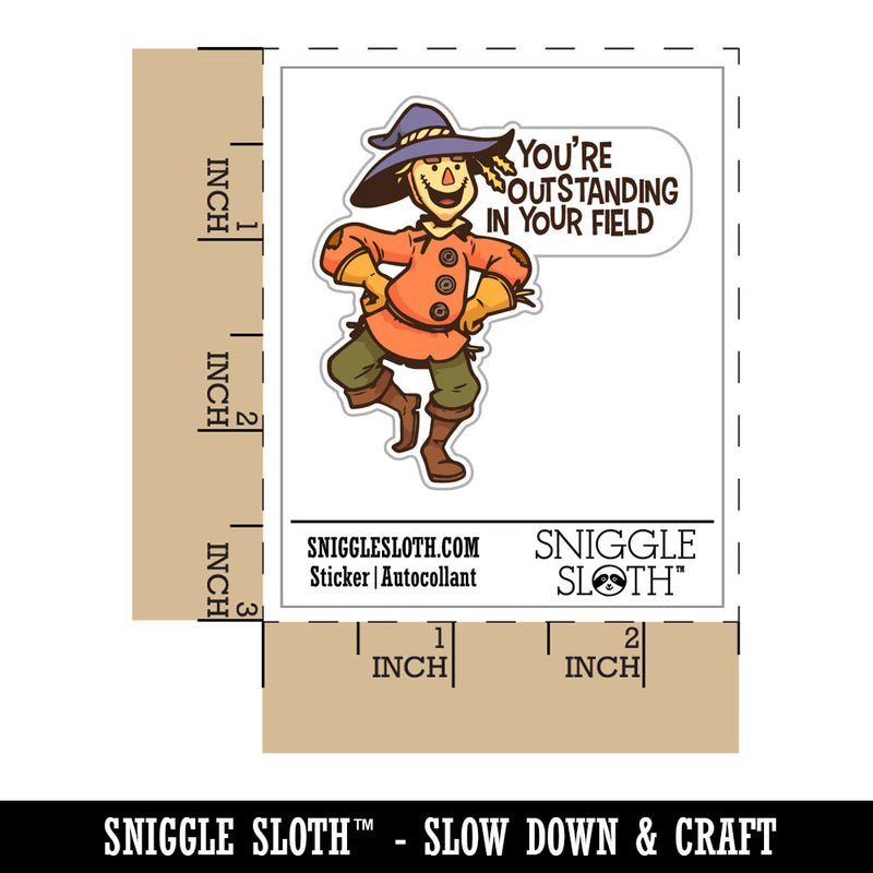 Water Bottle Sticker Set You're Outstanding In Your Field Scarecrow Cute Waterproof Vinyl Stickers Pack Decal, Skateboard, Laptop, Car, Window, Bumper - 5 Pack