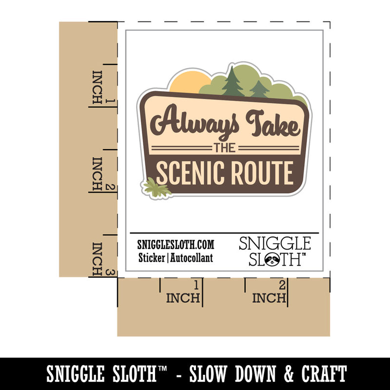 Always Take The Scenic Route Hiking Travel Forest Waterproof Vinyl Phone Tablet Laptop Water Bottle Car Window Bumper Decal Sticker Set - 5 Pack