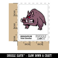 Angry Raging Boar Pig Tusks Waterproof Vinyl Phone Tablet Laptop Water Bottle Car Window Bumper Decal Sticker Set - 5 Pack