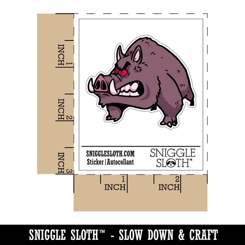 Angry Raging Boar Pig Tusks Waterproof Vinyl Phone Tablet Laptop Water Bottle Car Window Bumper Decal Sticker Set - 5 Pack