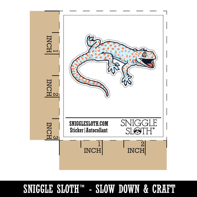 Angry Tokay Gecko Realistic Lizard Waterproof Vinyl Phone Tablet Laptop Water Bottle Car Window Bumper Decal Sticker Set - 5 Pack