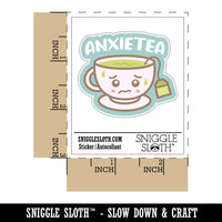 Anxietea Anxiety Anxious Cup of Tea Waterproof Vinyl Phone Tablet Laptop Water Bottle Car Window Bumper Decal Sticker Set - 5 Pack