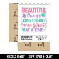 Beautiful Things Come Together One Stitch At A Time Waterproof Vinyl Phone Tablet Laptop Water Bottle Car Window Bumper Decal Sticker Set - 5 Pack