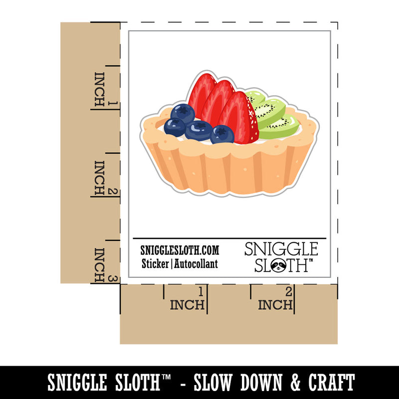 Berry Fruit Tart Dessert Strawberry Blueberry Kiwi Waterproof Vinyl Phone Tablet Laptop Water Bottle Car Window Bumper Decal Sticker Set - 5 Pack