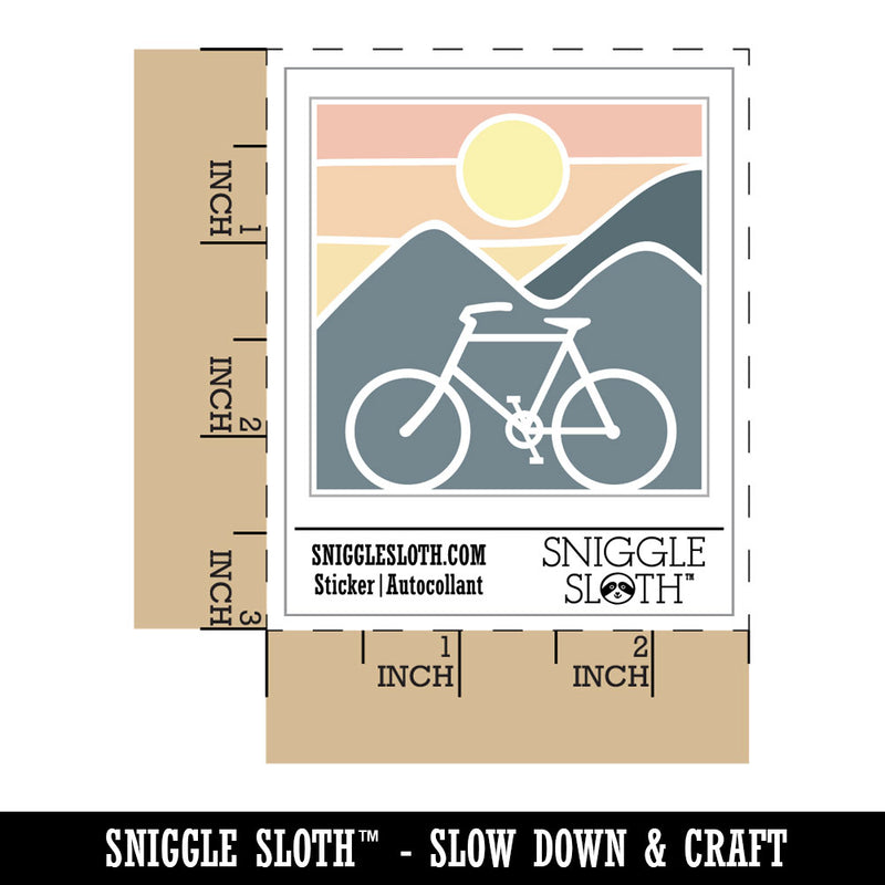 Bike Mountains Sunset Mountain Biking Cycle Waterproof Vinyl Phone Tablet Laptop Water Bottle Car Window Bumper Decal Sticker Set - 5 Pack