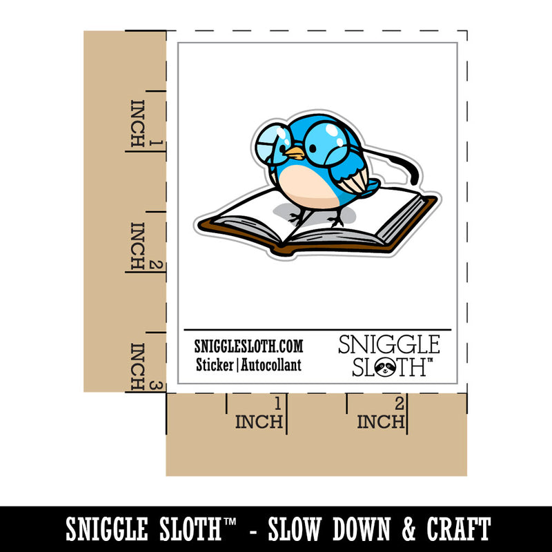 Bookish Little Bird Reading Book Waterproof Vinyl Phone Tablet Laptop Water Bottle Car Window Bumper Decal Sticker Set - 5 Pack
