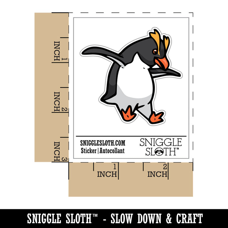 Bouncy Rockhopper Crested Penguin Bird Waterproof Vinyl Phone Tablet Laptop Water Bottle Car Window Bumper Decal Sticker Set - 5 Pack