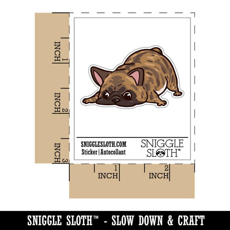 Brindle French Bulldog Sniffing Smelling Furiously Dog Waterproof Vinyl Phone Tablet Laptop Water Bottle Car Window Bumper Decal Sticker Set - 5 Pack