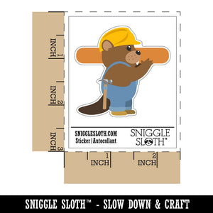 Builder Beaver Construction Worker with Beam Waterproof Vinyl Phone Tablet Laptop Water Bottle Car Window Bumper Decal Sticker Set - 5 Pack
