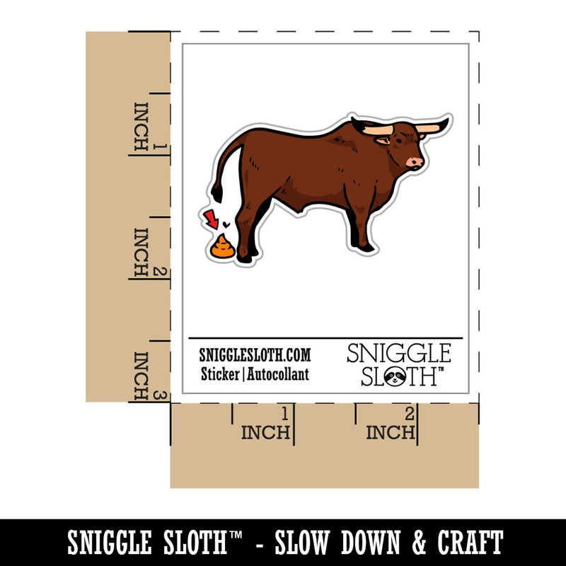 Bull Crap Cow Poop Funny Waterproof Vinyl Phone Tablet Laptop Water Bottle Car Window Bumper Decal Sticker Set - 5 Pack
