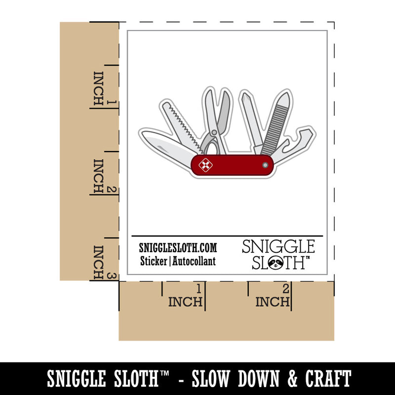 Camping Multi Tool Army Pocket Knife Waterproof Vinyl Phone Tablet Laptop Water Bottle Car Window Bumper Decal Sticker Set - 5 Pack