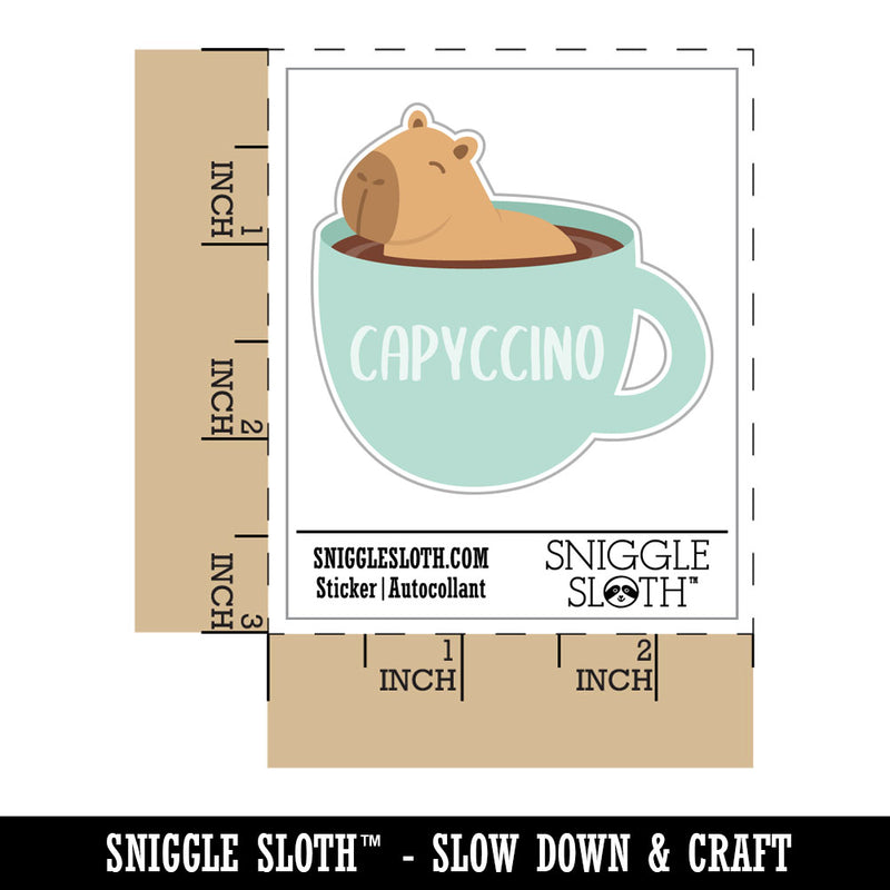 Capyccino Capybara in Cappuccino Waterproof Vinyl Phone Tablet Laptop Water Bottle Car Window Bumper Decal Sticker Set - 5 Pack