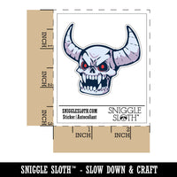 Cartoon Demon Skull Lich Skeleton Horns Waterproof Vinyl Phone Tablet Laptop Water Bottle Car Window Bumper Decal Sticker Set - 5 Pack