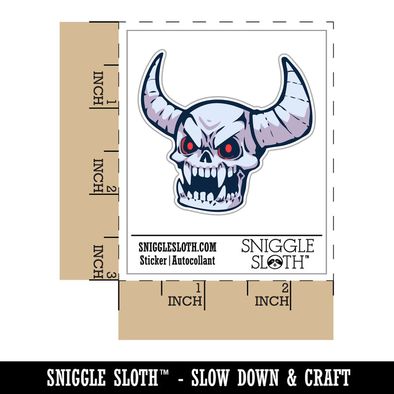 Cartoon Demon Skull Lich Skeleton Horns Waterproof Vinyl Phone Tablet Laptop Water Bottle Car Window Bumper Decal Sticker Set - 5 Pack