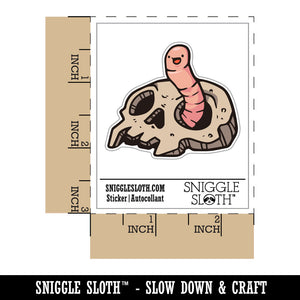 Cartoon Worm Sticking Out of Skull Bone Waterproof Vinyl Phone Tablet Laptop Water Bottle Car Window Bumper Decal Sticker Set - 5 Pack