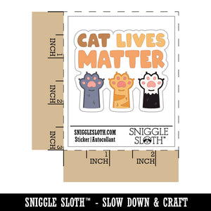 Cat Lives Matter Cat Paws Waterproof Vinyl Phone Tablet Laptop Water Bottle Car Window Bumper Decal Sticker Set - 5 Pack