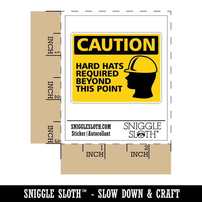 Caution Hard Hats Required Construction Waterproof Vinyl Phone Tablet Laptop Water Bottle Car Window Bumper Decal Sticker Set - 5 Pack
