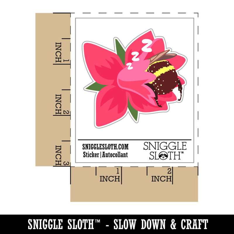 Chubby Bumblebee Sleeping In Flower Nap Waterproof Vinyl Phone Tablet Laptop Water Bottle Car Window Bumper Decal Sticker Set - 5 Pack