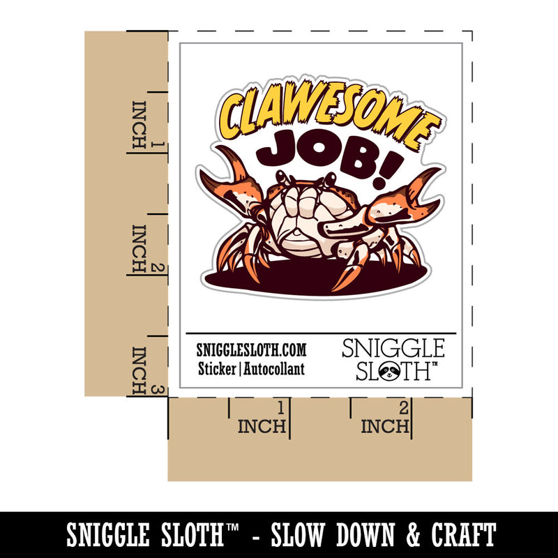 Clawesome Awesome Job Crab Claws Waterproof Vinyl Phone Tablet Laptop Water Bottle Car Window Bumper Decal Sticker Set - 5 Pack