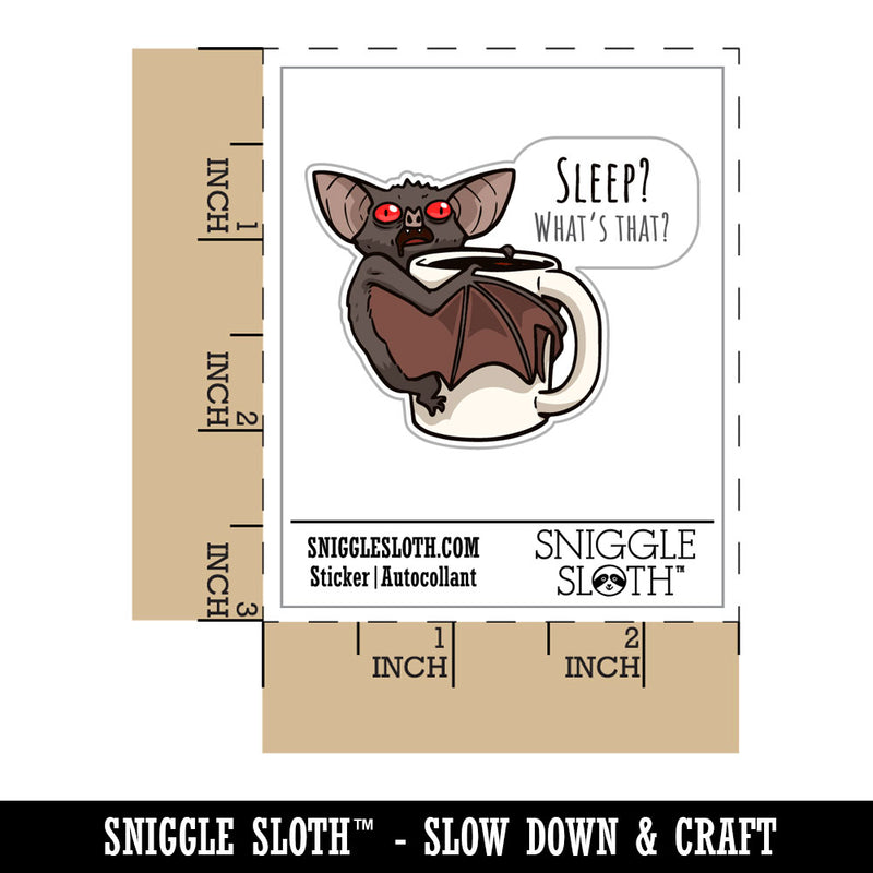 Coffee Bat Mug Sleep What's That Waterproof Vinyl Phone Tablet Laptop Water Bottle Car Window Bumper Decal Sticker Set - 5 Pack