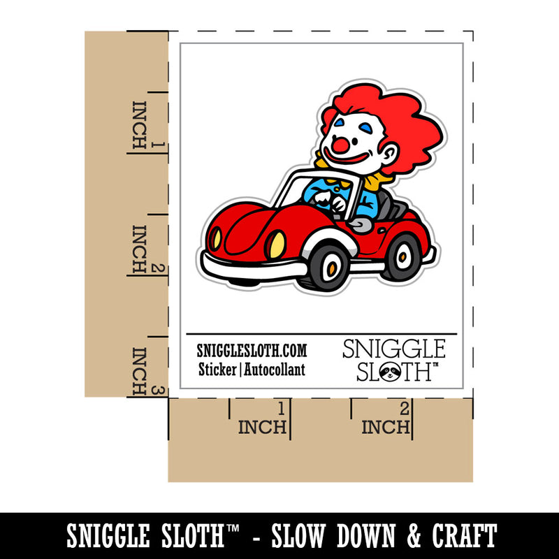 Comical Clown in Cartoon Car Waterproof Vinyl Phone Tablet Laptop Water Bottle Car Window Bumper Decal Sticker Set - 5 Pack