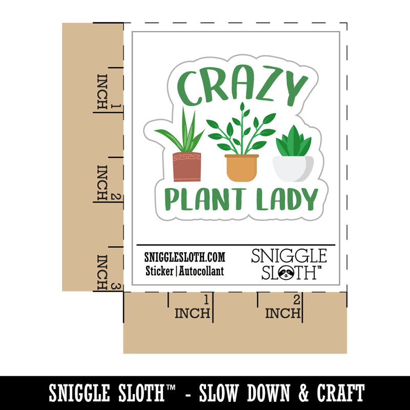 Crazy Plant Lady Waterproof Vinyl Phone Tablet Laptop Water Bottle Car Window Bumper Decal Sticker Set - 5 Pack