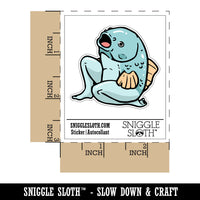 Creepy Reverse Mermaid Funny Fish Waterproof Vinyl Phone Tablet Laptop Water Bottle Car Window Bumper Decal Sticker Set - 5 Pack