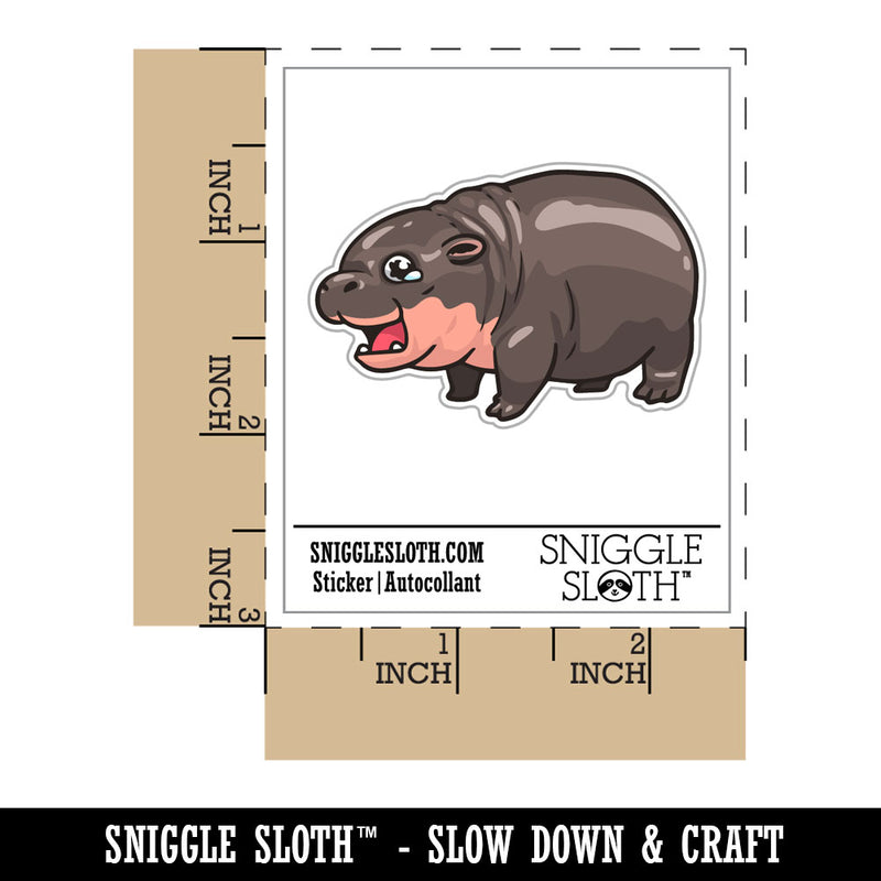 Crying Baby Hippo Shocked Cute Waterproof Vinyl Phone Tablet Laptop Water Bottle Car Window Bumper Decal Sticker Set - 5 Pack