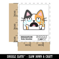 Crying Upset Cat Waterproof Vinyl Phone Tablet Laptop Water Bottle Car Window Bumper Decal Sticker Set - 5 Pack
