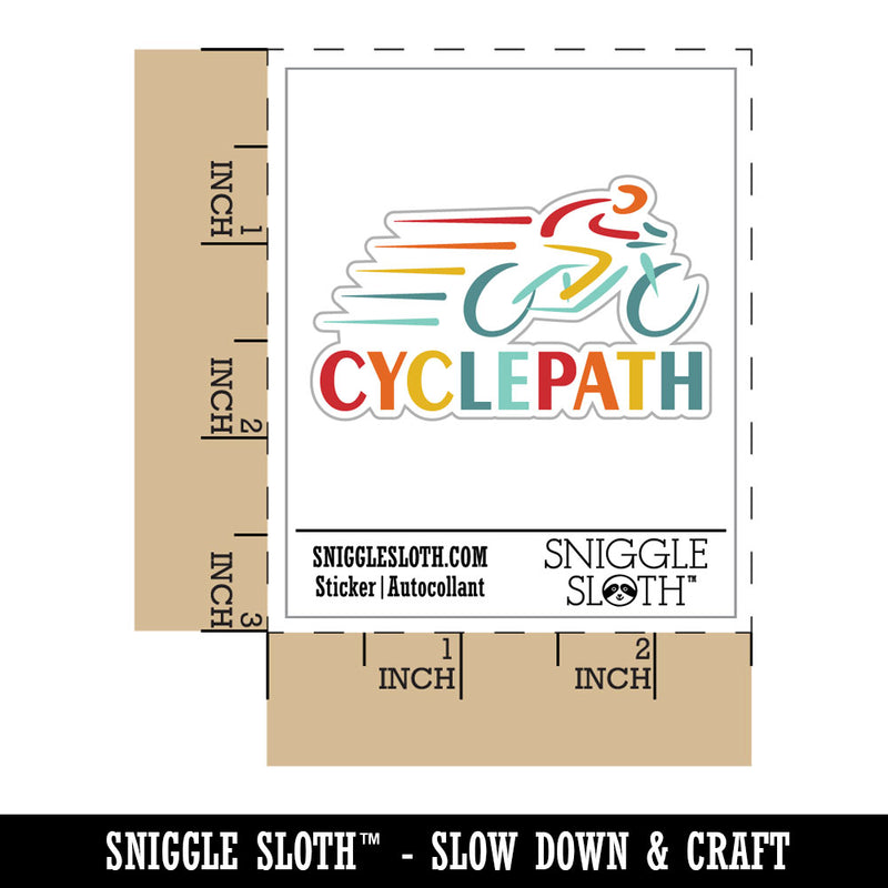 Cyclepath Bike Riding Cycling Waterproof Vinyl Phone Tablet Laptop Water Bottle Car Window Bumper Decal Sticker Set - 5 Pack