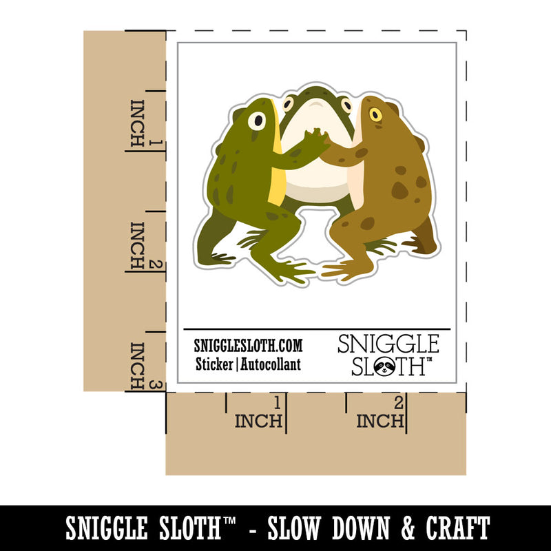 Dancing Frogs Toads Circle Waterproof Vinyl Phone Tablet Laptop Water Bottle Car Window Bumper Decal Sticker Set - 5 Pack