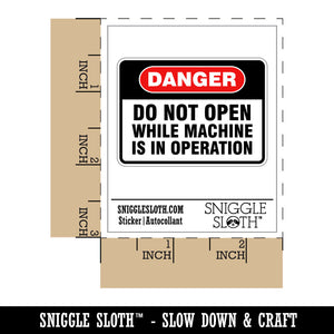 Danger Do Not Open Machine In Operation Waterproof Vinyl Phone Tablet Laptop Water Bottle Car Window Bumper Decal Sticker Set - 5 Pack