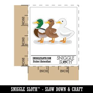Ducks In A Row Funny Birds Waterproof Vinyl Phone Tablet Laptop Water Bottle Car Window Bumper Decal Sticker Set - 5 Pack