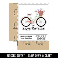 Enjoy the Ride Bike Ride Cycling Waterproof Vinyl Phone Tablet Laptop Water Bottle Car Window Bumper Decal Sticker Set - 5 Pack