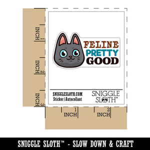 Feline Pretty Good Smiling Cat Waterproof Vinyl Phone Tablet Laptop Water Bottle Car Window Bumper Decal Sticker Set - 5 Pack