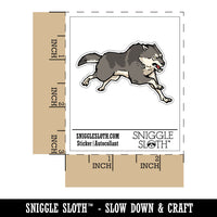 Fierce Running Gray Wolf Waterproof Vinyl Phone Tablet Laptop Water Bottle Car Window Bumper Decal Sticker Set - 5 Pack
