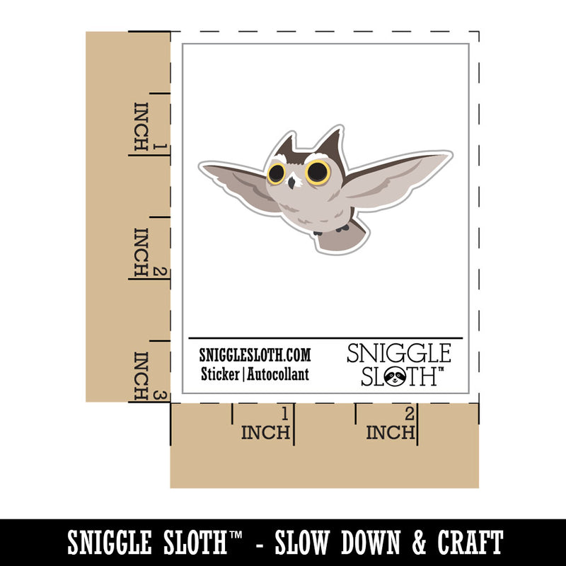 Focused Horned Owl Flying Bird Waterproof Vinyl Phone Tablet Laptop Water Bottle Car Window Bumper Decal Sticker Set - 5 Pack