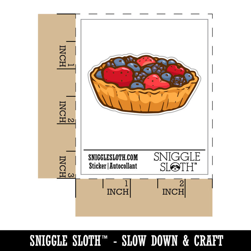 Fruit Tart Dessert Pastry Fruits Berries Waterproof Vinyl Phone Tablet Laptop Water Bottle Car Window Bumper Decal Sticker Set - 5 Pack