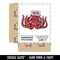 Giant Squid Ten Tentacles Perfect Score Kraken Waterproof Vinyl Phone Tablet Laptop Water Bottle Car Window Bumper Decal Sticker Set - 5 Pack