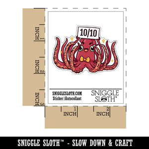 Giant Squid Ten Tentacles Perfect Score Kraken Waterproof Vinyl Phone Tablet Laptop Water Bottle Car Window Bumper Decal Sticker Set - 5 Pack