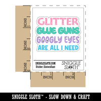 Glitter Glue Guns and Googly Eyes Crafting Waterproof Vinyl Phone Tablet Laptop Water Bottle Car Window Bumper Decal Sticker Set - 5 Pack